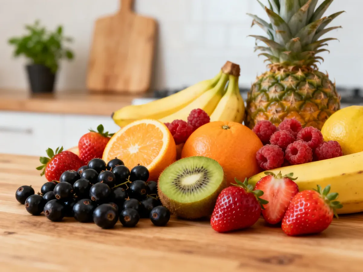 Różnorodne owoce wspierające zdrową dietę i odporność